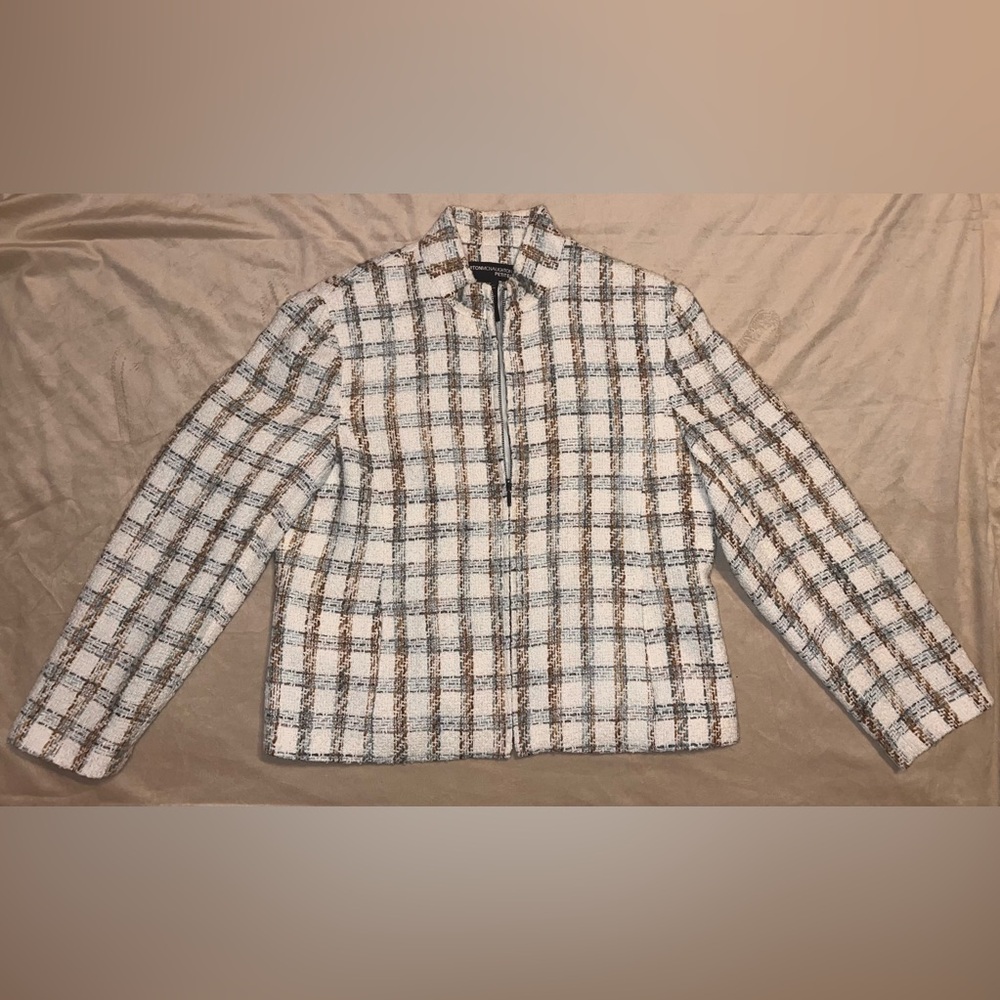 Norton Mcnaughton petite Womens Plaid zip up Jacket with pockets